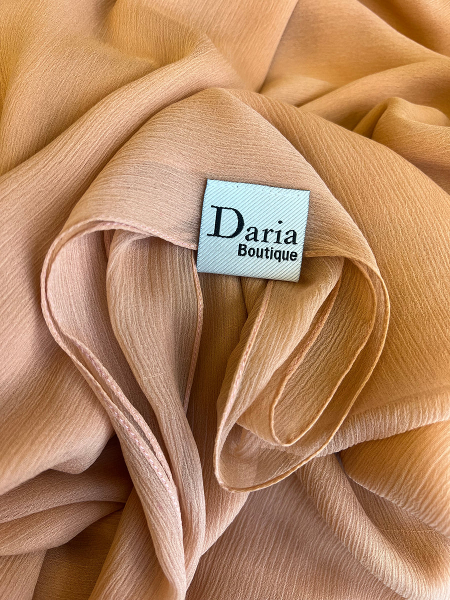 Watermelon-colored chiffon shawl