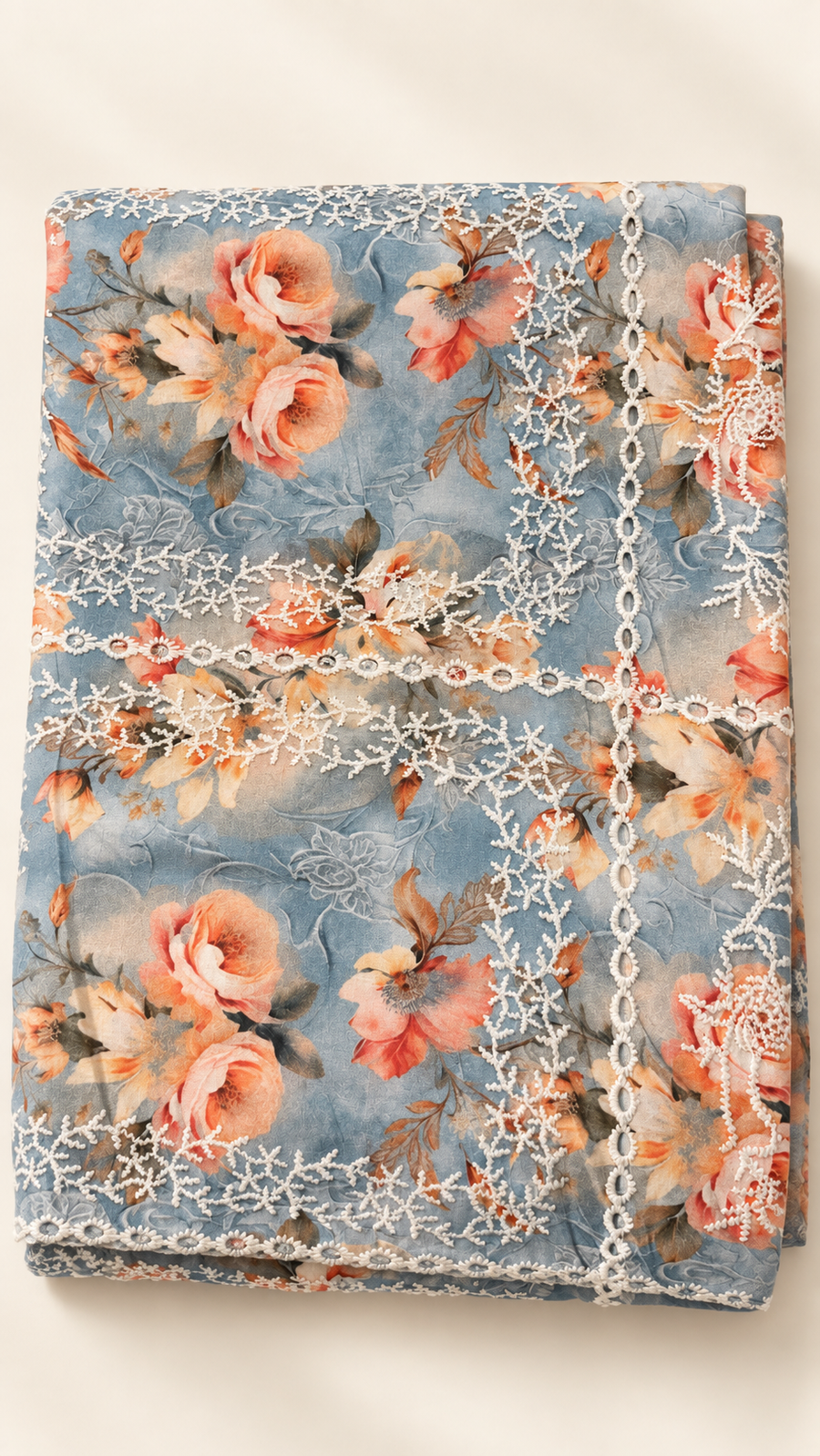Embroidered and perforated cotton piece 6