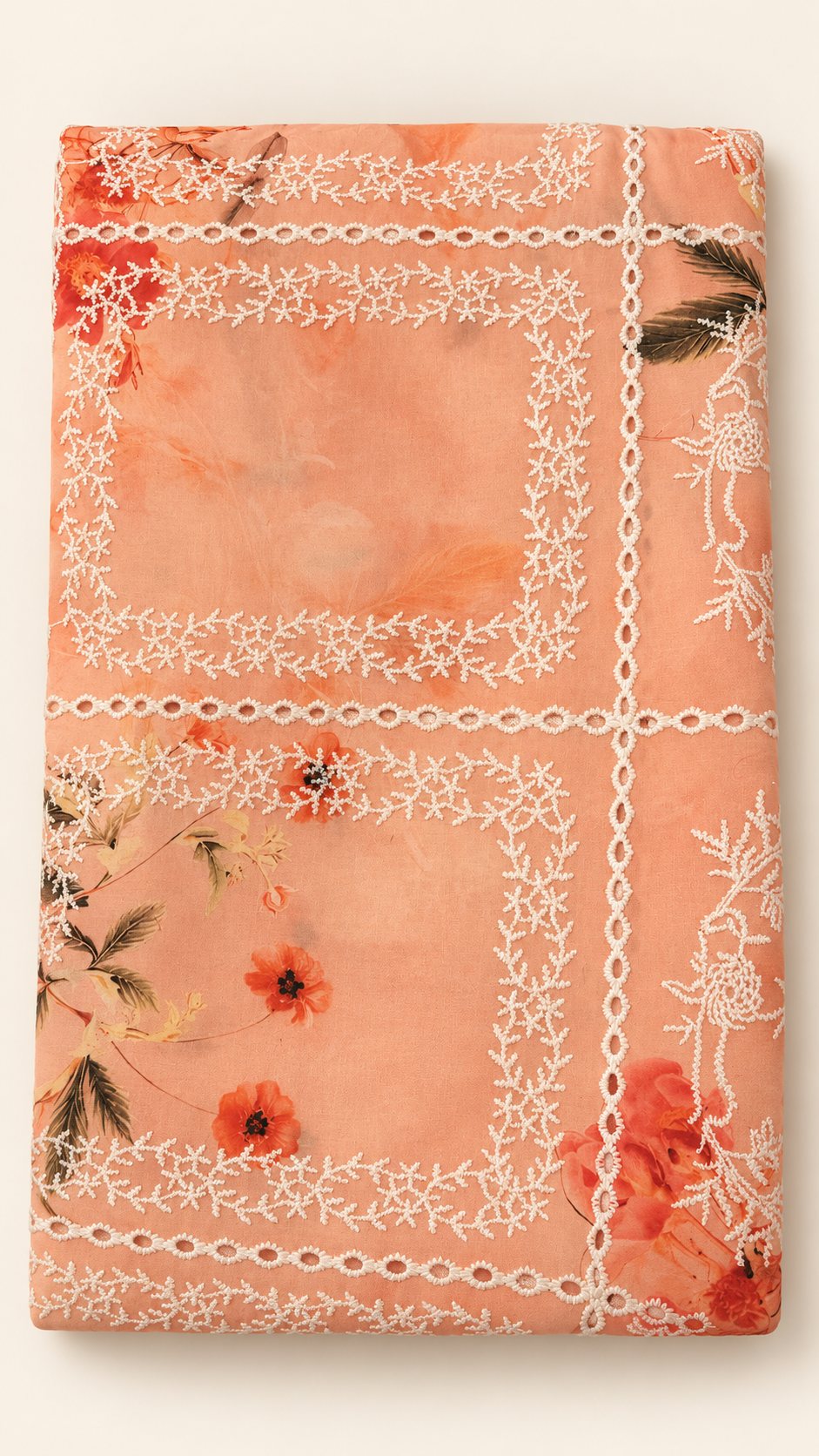 Embroidered and perforated cotton piece 2