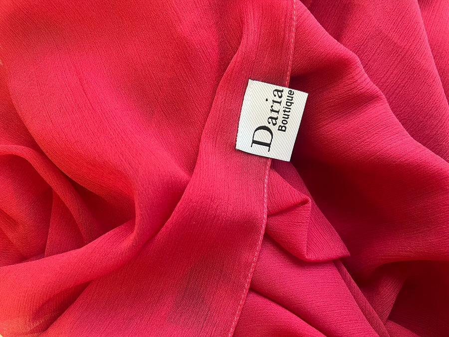 Fuchsia chiffon shayla with a reddish tint