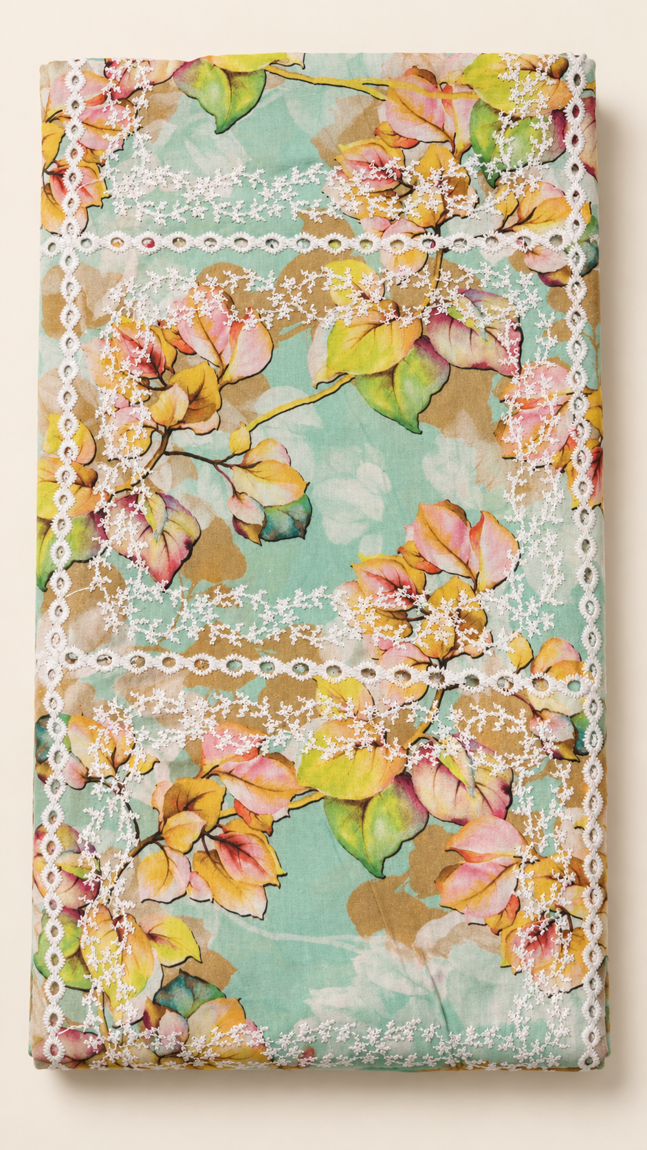 Embroidered and eyelet cotton piece 1
